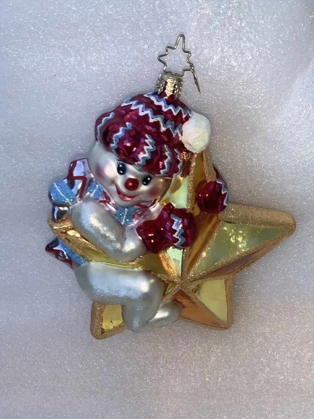 CHRISTOPHER RADKO CHRISTMAS TREE GLASS ORNAMENT STAR SNOWMAN